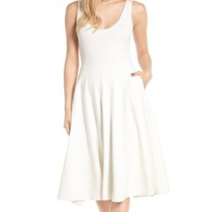 White midi stretch dress